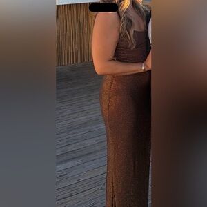 Meshki Shimmering Brown Midi Dress